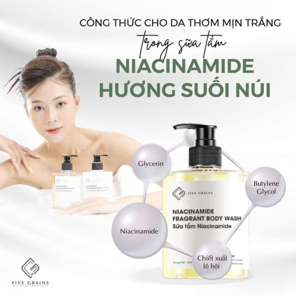 Chăm sóc da, dưỡng trắng toàn thân, sữa tắm - sữa dưỡng thể Niacinamide, Five Grains
