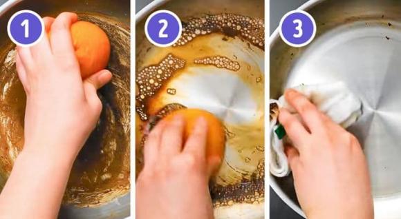 chảo chống dính, loại bỏ vết cháy khét của lòng chảo chống dính, làm sạch chảo