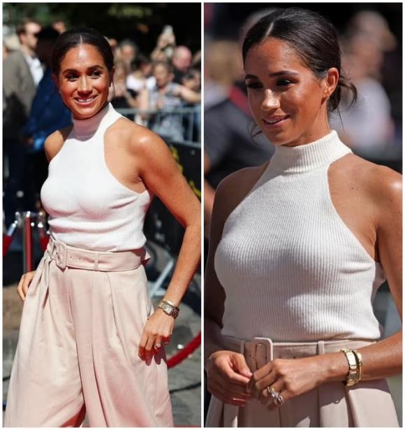 Meghan, Meghan rạng rỡ tại Dusseldorf sau những chỉ trích, sao Hollywood