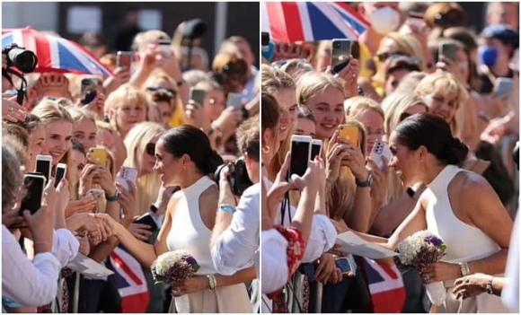 Meghan, Meghan rạng rỡ tại Dusseldorf sau những chỉ trích, sao Hollywood