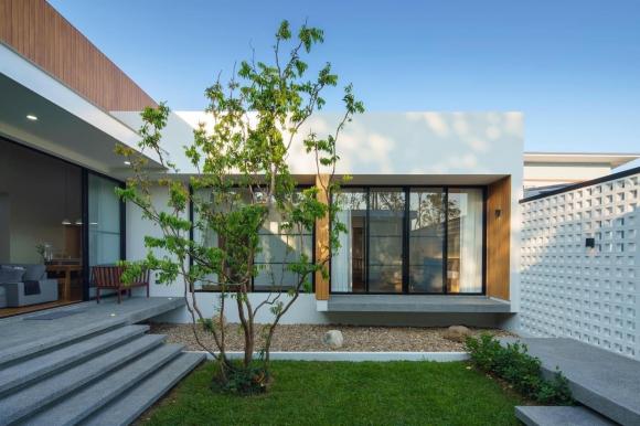 nhà cấp bốn mái bằng, thiết kế nhà mái bằng, mẫu nhà cấp bốn 