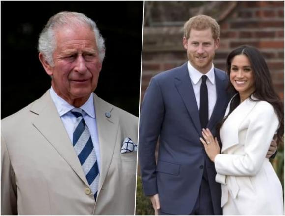 Vua Charles, Vua Charles cùng Hoàng tử Harry và Meghan Markle đứng chung khung hình, sao Hollywood 