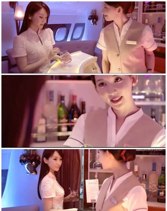 sao nữ nổi tiếng Cbiz, nữ diễn viên mặc trang phục tiếp viên hàng không, sao Hoa ngữ