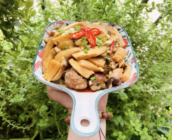 thịt viên rim nấm đùi gà, công thức nấu thịt viên rim nấm đùi gà, món ngon từ nấm, món ngon từ thịt heo