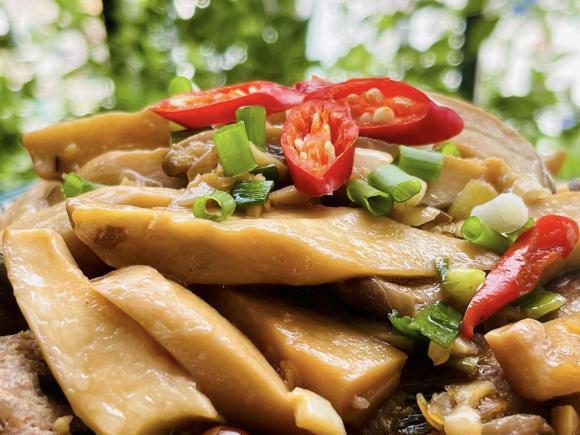 thịt viên rim nấm đùi gà, công thức nấu thịt viên rim nấm đùi gà, món ngon từ nấm, món ngon từ thịt heo