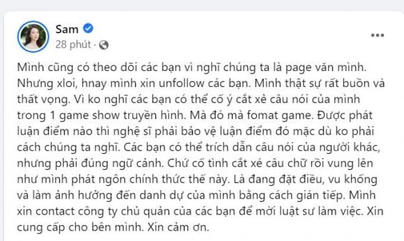 Sam 0 Sam, hot girl Sam, phát ngôn của Sam