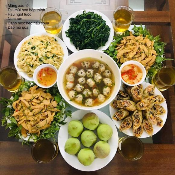 mâm cơm, cơm cuối tuần, món ngon 