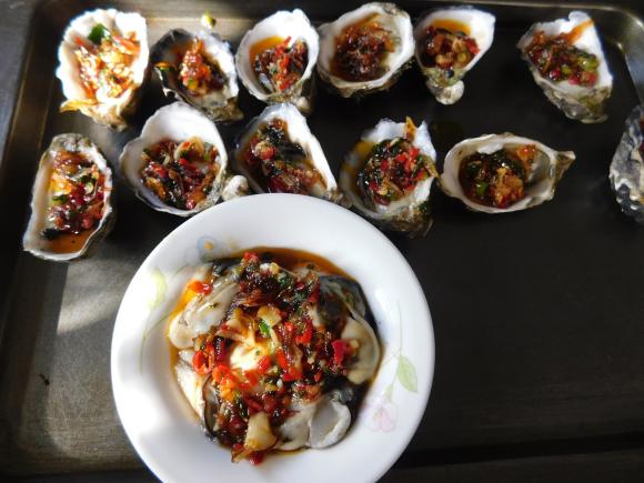 hàu nướng mỡ hành, công thức hàu nướng mỡ hành, món ngon từ hàu