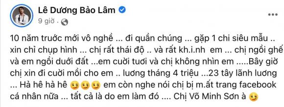 siêu mẫu võ hoàng yến,nghệ sĩ hài Lê Dương Bảo Lâm, sao Việt