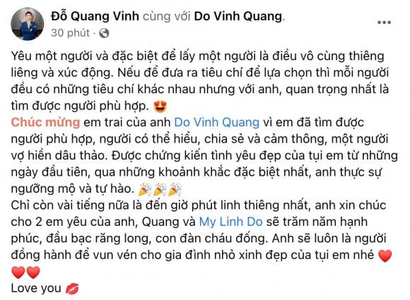 anh chồng Đỗ Mỹ Linh, đám cưới Đỗ Mỹ Linh, sao Việt