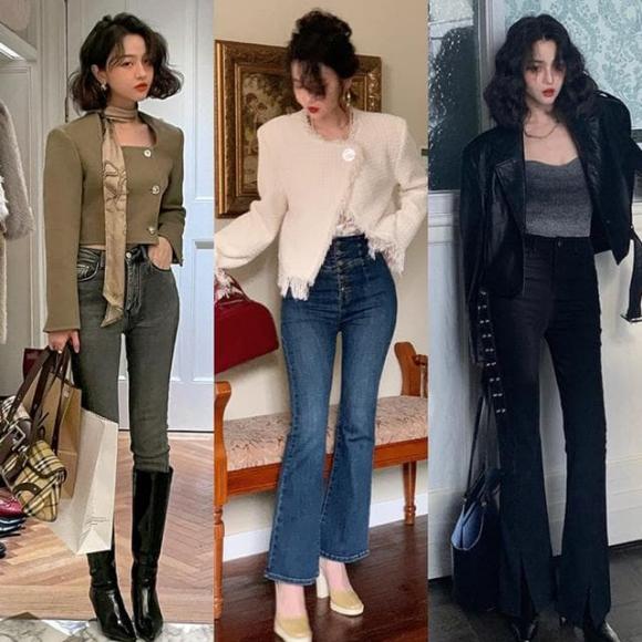quần loe, thời trang, thời trang thu đông, quần loe mặc với ao gì