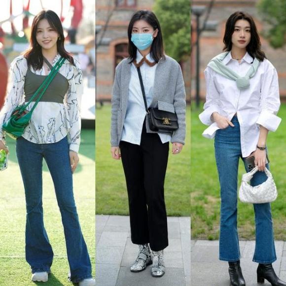 quần loe, thời trang, thời trang thu đông, quần loe mặc với ao gì