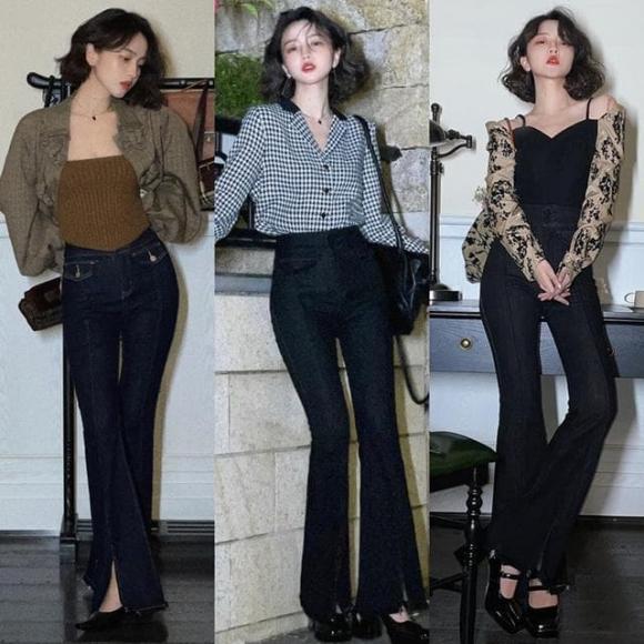 quần loe, thời trang, thời trang thu đông, quần loe mặc với ao gì