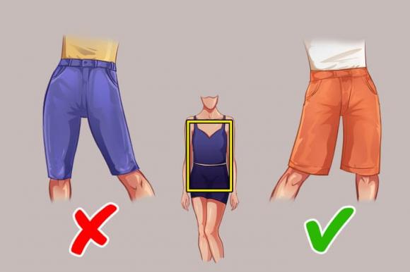 chọn quần, quần short, chọn quần theo dáng người