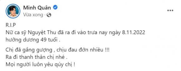 ca sĩ Nguyệt Thu qua đời, ca sĩ Nguyệt Thu, Nguyệt Thu
