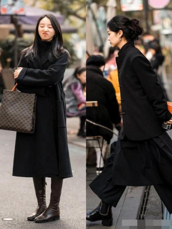 áo khoác đen, thời trang đông