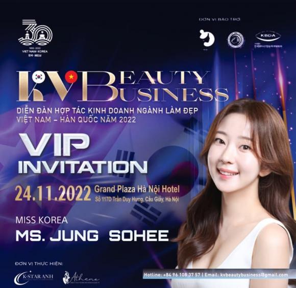 Miss Korea Jeong Sohee (1).jpg 0 Miss Korea Jeong Sohee, 2022 KV Beauty Business, Diễn đàn hợp tác kinh doanh ngành làm đẹp Việt Nam – Hàn Quốc