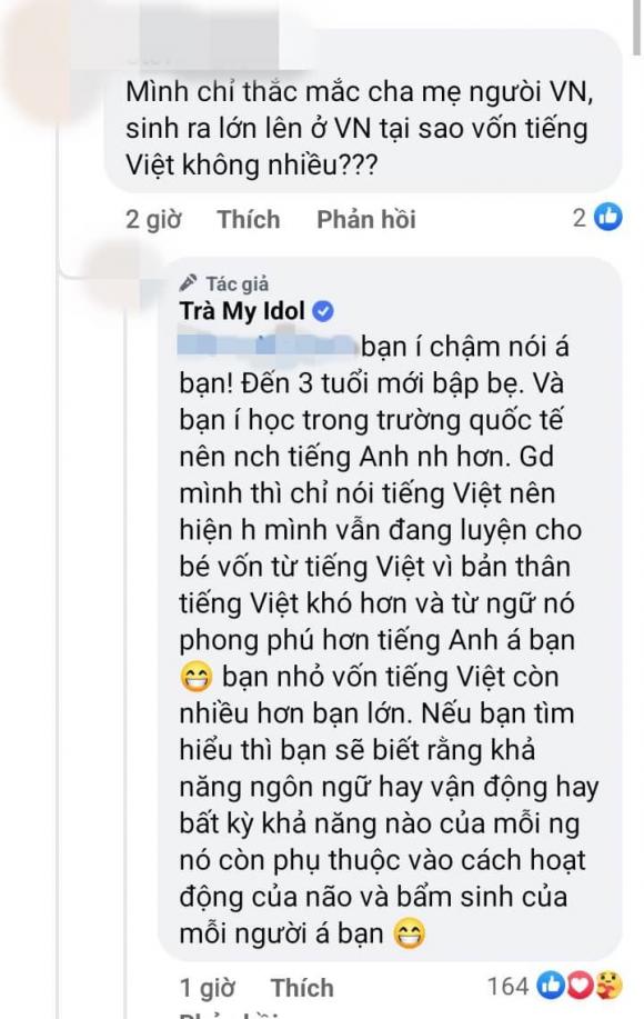 Trà My Idol, sao Việt, con trai Trà My Idol