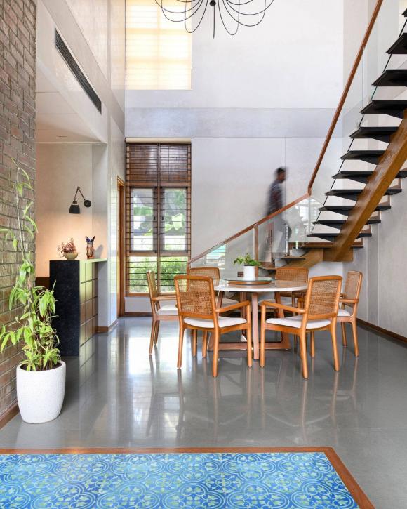 thiết kế nhà 2 tầng, thiết kế nhà đẹp, tường đá ong