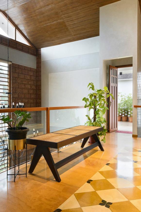 thiết kế nhà 2 tầng, thiết kế nhà đẹp, tường đá ong