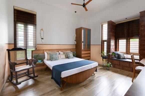 thiết kế nhà 2 tầng, thiết kế nhà đẹp, tường đá ong
