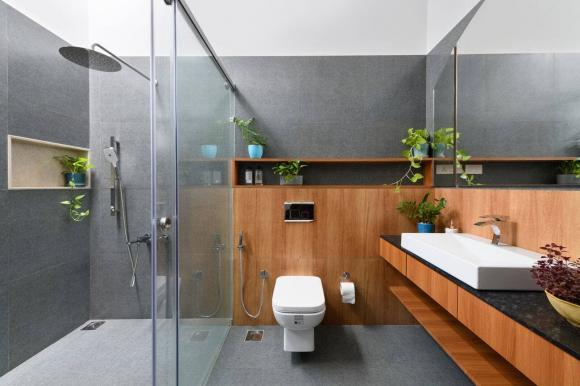 thiết kế nhà 2 tầng, thiết kế nhà đẹp, tường đá ong