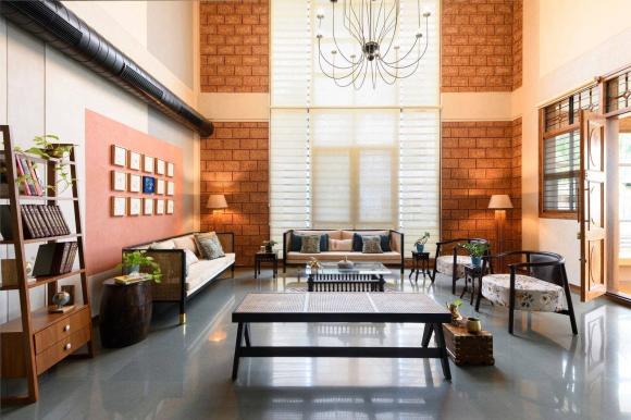 thiết kế nhà 2 tầng, thiết kế nhà đẹp, tường đá ong