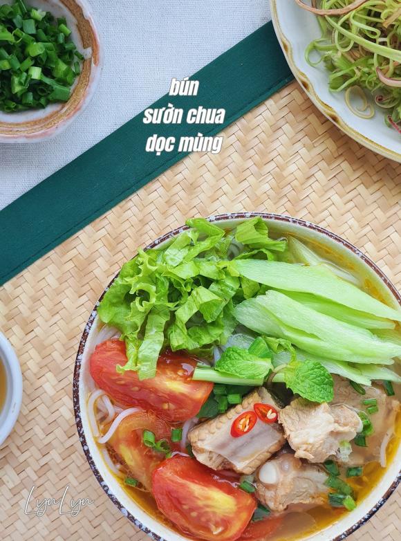 bún sườn dọc mùng, công thức bún sườn dọc mùng, món ngon từ bún sườn