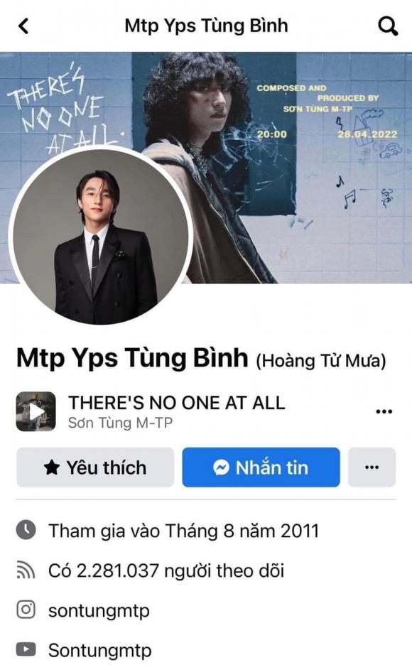 Sơn Tùng M-TP, Sơn Tùng, facebook Sơn Tùng M-TP