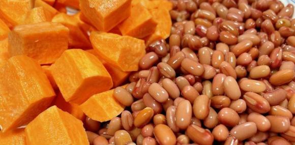 cháo đậu đỏ, cháo đậu, khoai lang