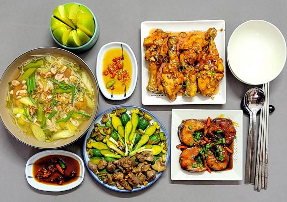 mâm cơm, mâm cơm nấu cho con, món ngon 