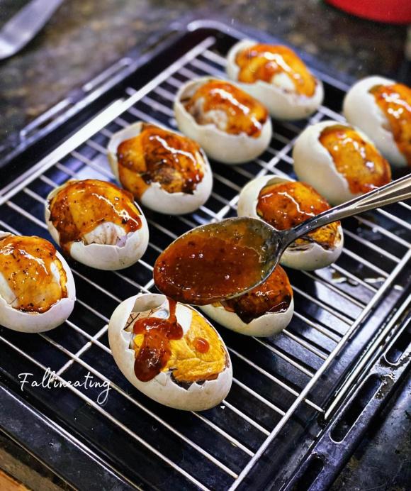 trứng vịt lộn, trứng vịt lộn nướng, trứng vịt lộn sốt me