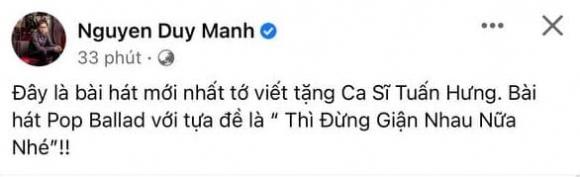 viết tặng Tuấn Hưng một ca khúc sau khi Argentina và Messi vô địch World Cup 2022