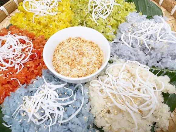 xôi lục sắc, món xôi lục sắc, công thức xôi lục sắc