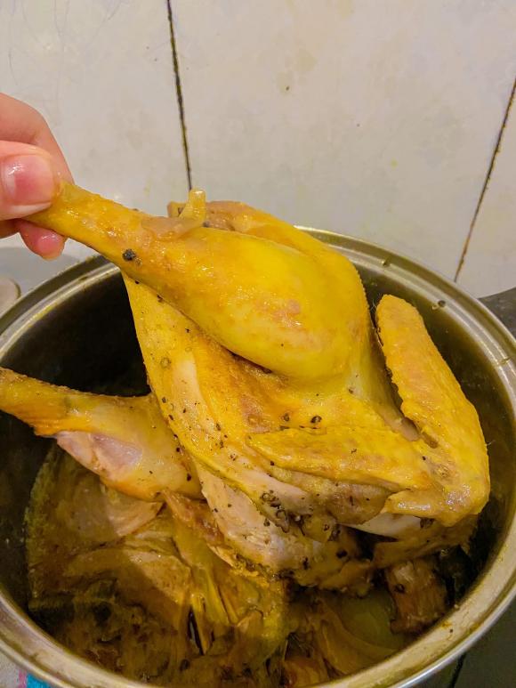 gà hấp muối tiêu, công thức gà hấp muối tiêu, gà hấp