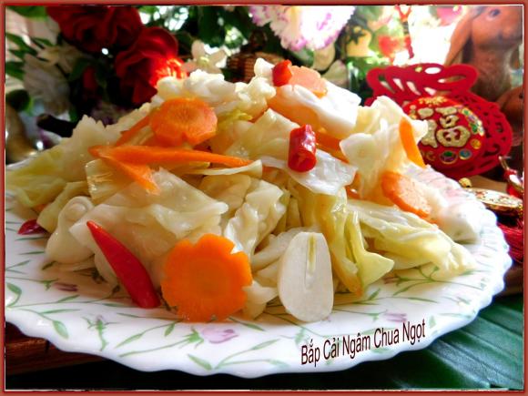 bắp cải ngâm chua ngọt, công thức bắp cải ngâm chua ngọt, bắp cải muối