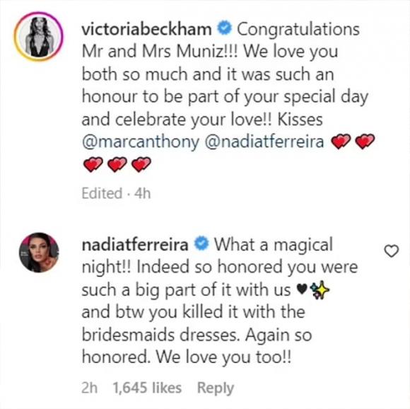 Victoria Beckham, Harper, người mẫu Isabela Grutman, Marc Anthony và Nadia Ferreira