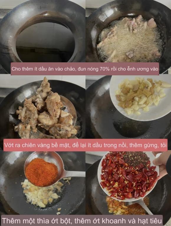 ếch xào cay, món ngon từ ếch, món ngon 