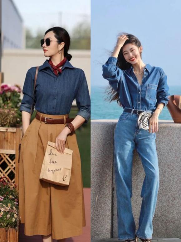 áo sơ mi, áo denim, áo sơ mi denim