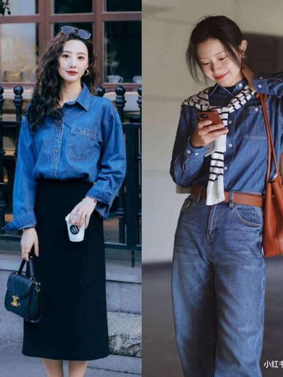 áo sơ mi, áo denim, áo sơ mi denim
