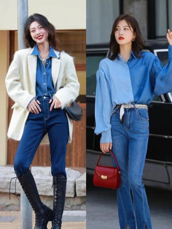 áo sơ mi, áo denim, áo sơ mi denim