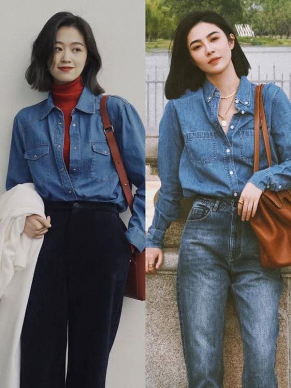 áo sơ mi, áo denim, áo sơ mi denim