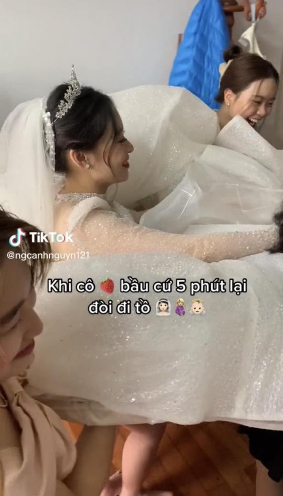 Váy cưới mây xanh của Vân Hugo - VnExpress Giải trí