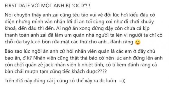 lần đầu đi hẹn hò, chuyện tình cảm, chửi quán ăn