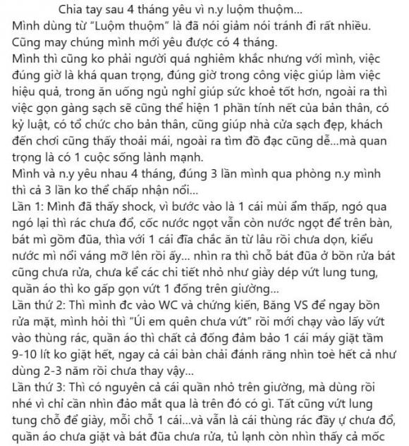 bạn gái sống bẩn, bạn gái sống luộm thuộm, sống bẩn