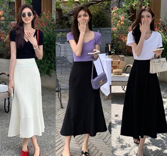 thời trang, Áo ngắn kết hợp chân váy, thời trang mùa hè, thời trang mùa hè ngoài 30 tuổi mặc được