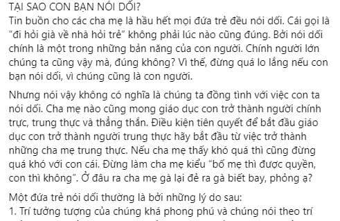 con nói dối, tại sao con nói dối, chăm con 