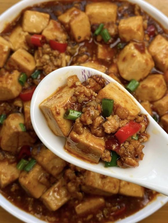 đậu phụ sốt thịt băm, công thức đậu phụ sốt thịt băm, món ngon từ đậu phụ