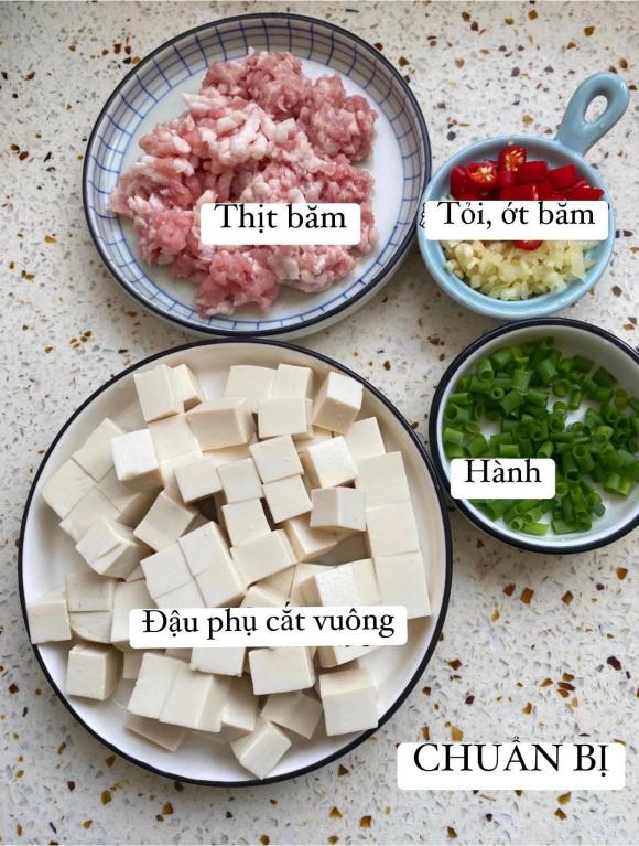 đậu phụ sốt thịt băm, công thức đậu phụ sốt thịt băm, món ngon từ đậu phụ