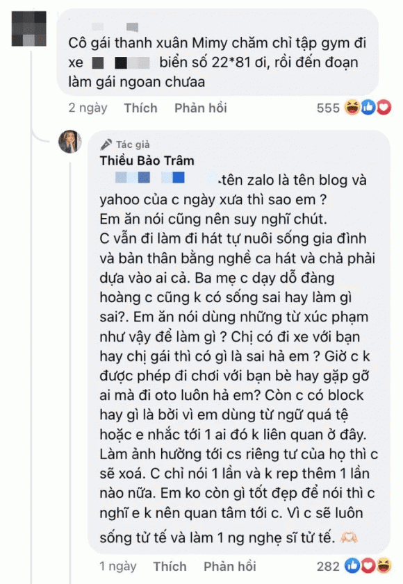 ca si thieu bao tram,sao Việt